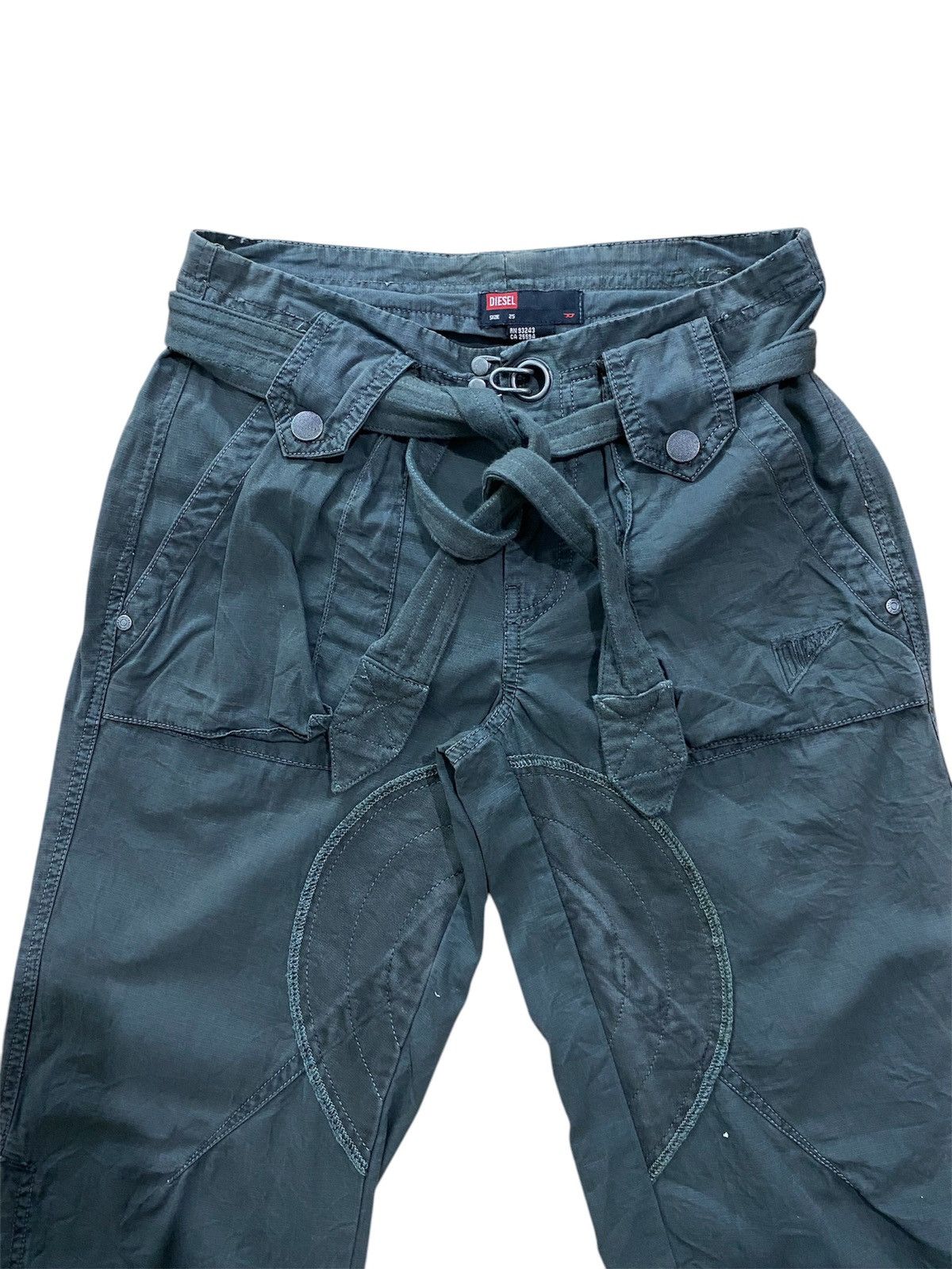 Diesel × Vintage 2000s Diesel Industry army cargo pants Size US 27 - 3 Thumbnail