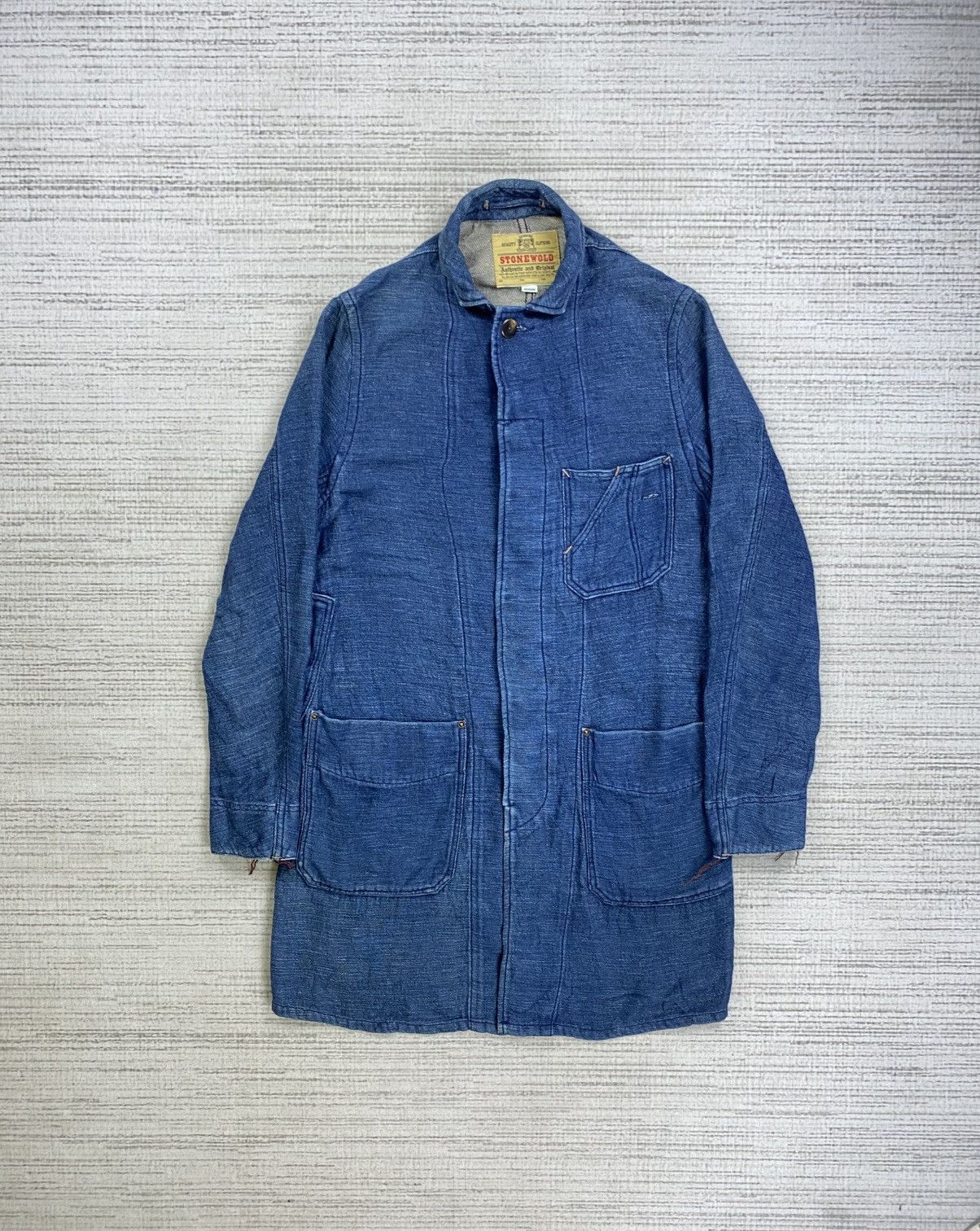 Indigo × Japanese Brand Vintage Stonewold Indigo Long Denim Jacket Size US M / EU 48-50 / 2 - 1 Thumbnail