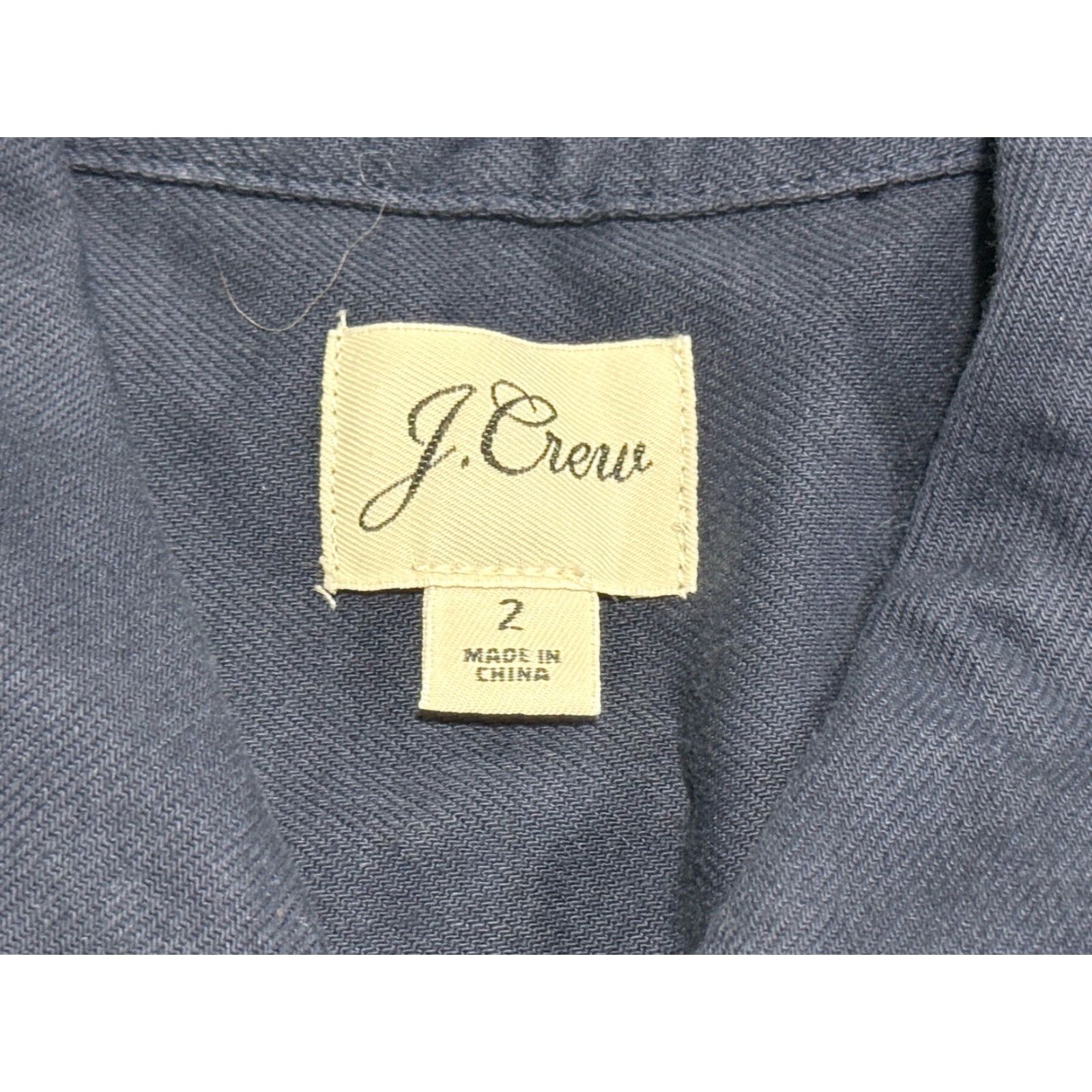 J.Crew J.CREW Dress Women Size 2 Navy Blue Zip-Front Chino Utility Pockets Short Sleeve Collared Elastic Waist Cotton Lyocell Womens Size XS / US 0-2 / IT 36-38 - 5 Thumbnail