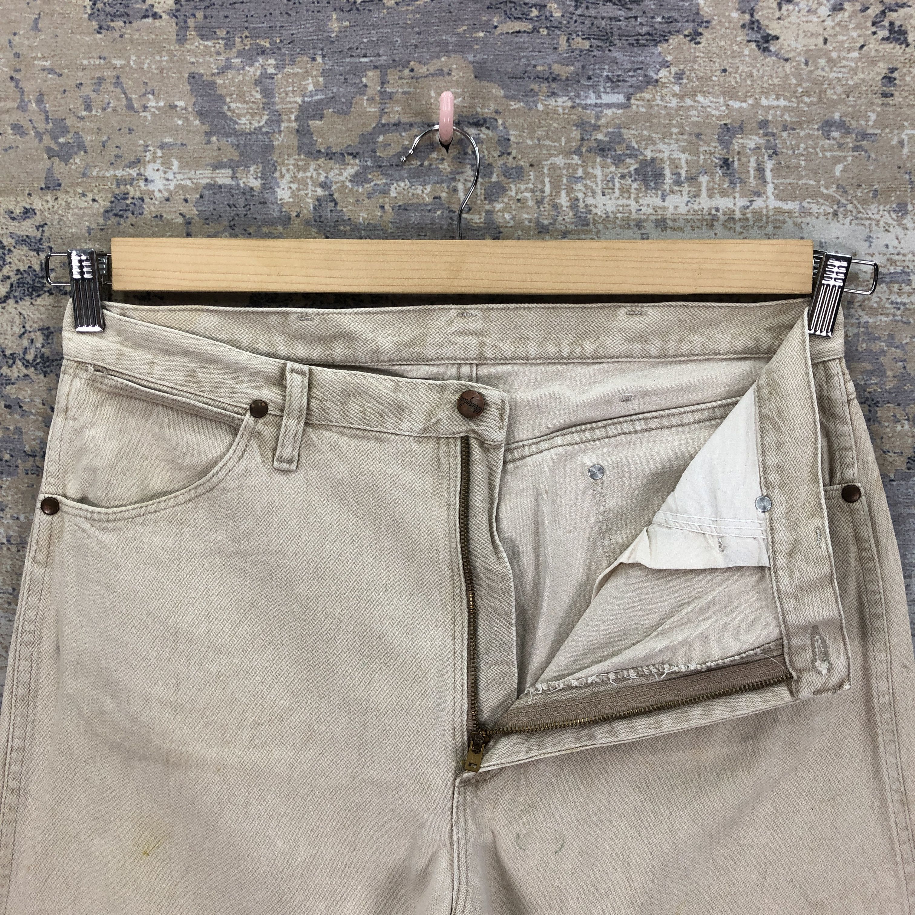 Wrangler Vintage Wrangler Beige Jeans Wrangler Stonewash Faded Denim Size US 34 / EU 50 - 6 Thumbnail