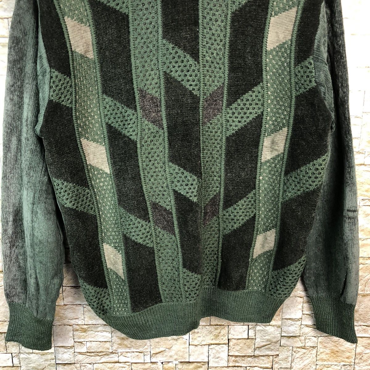 Japanese Brand Destinaren checkered vintage Green Knitwear #A1200 Size US S / EU 44-46 / 1 - 6 Thumbnail