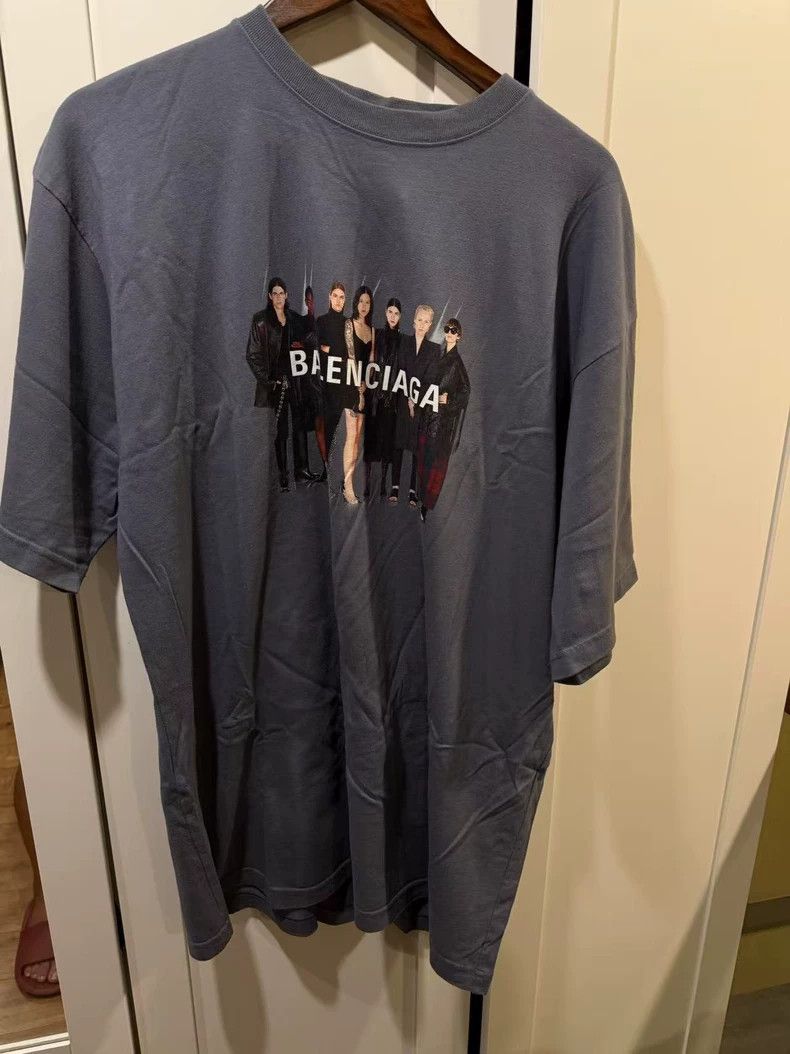 Balenciaga Balenciaga Grey Band Portrait Print Logo Gold Short Sleeve Size US M / EU 48-50 / 2 - 1 Thumbnail