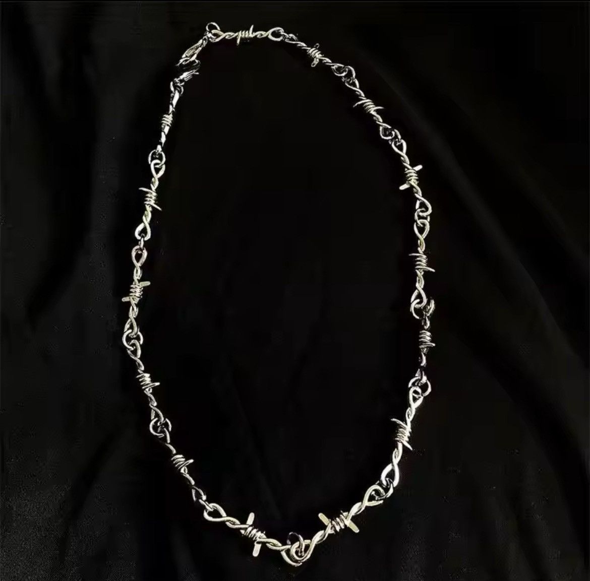 Jewelry Barbed Wire Necklace | Barbed Wire Chain Silver Size ONE SIZE - 4 Thumbnail
