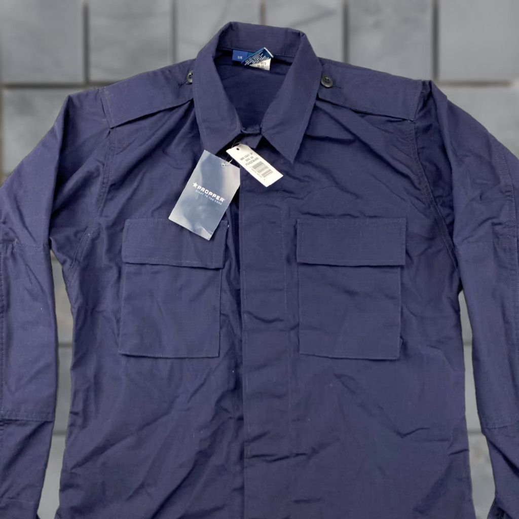 Propper PROPPER Jacket Mens S Blue Button Up Military BDU Canvas 2 Pockets All Seasons Casual Workwear NWT Size US S / EU 44-46 / 1 - 1 Thumbnail