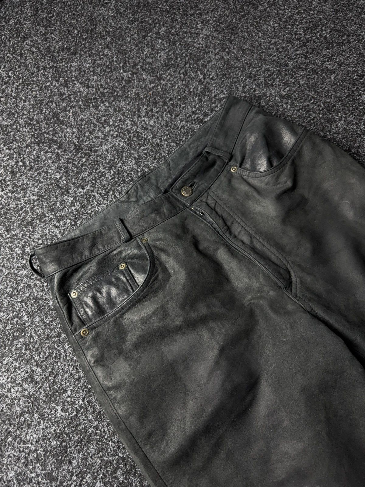 Leather Y2K Vintage Leather Pants Opium Style Alt Biker USA Rare Size US 31 - 7 Thumbnail