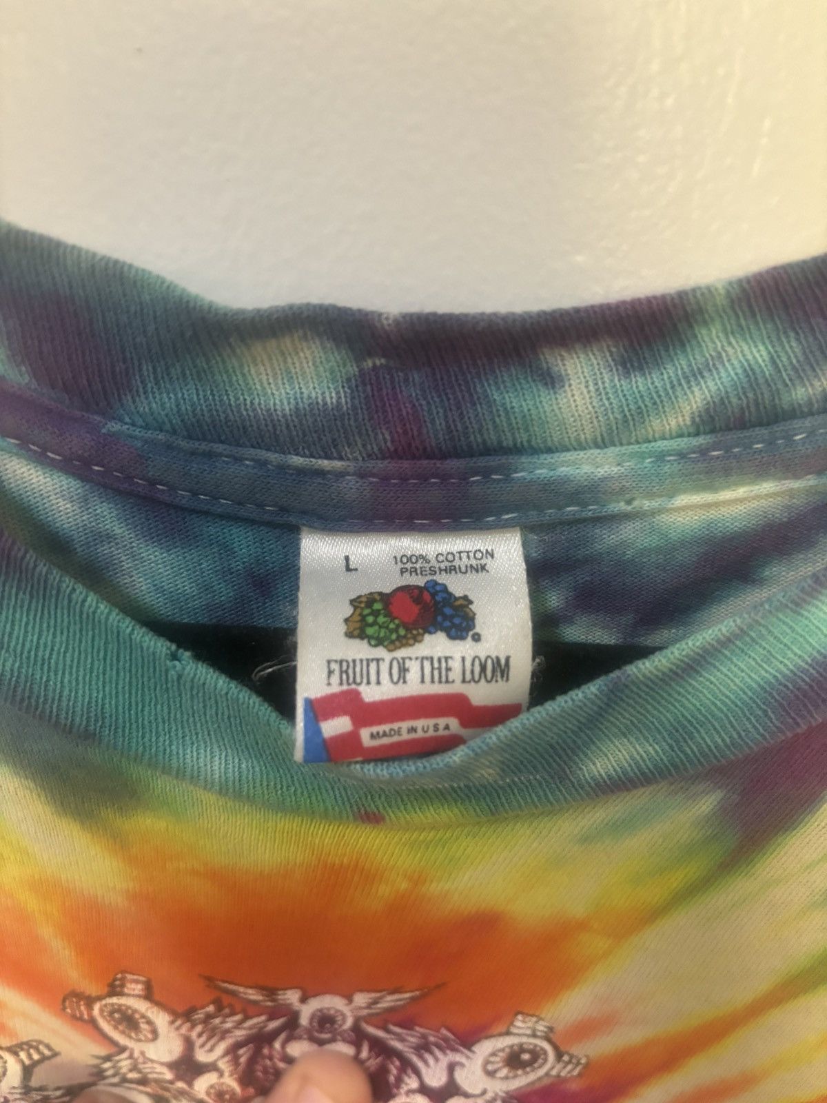 Grateful Dead 1988 Vintage Grateful Dead Eyes Of The World Tie Dye T-Shirt Size US L / EU 52-54 / 3 - 5 Thumbnail