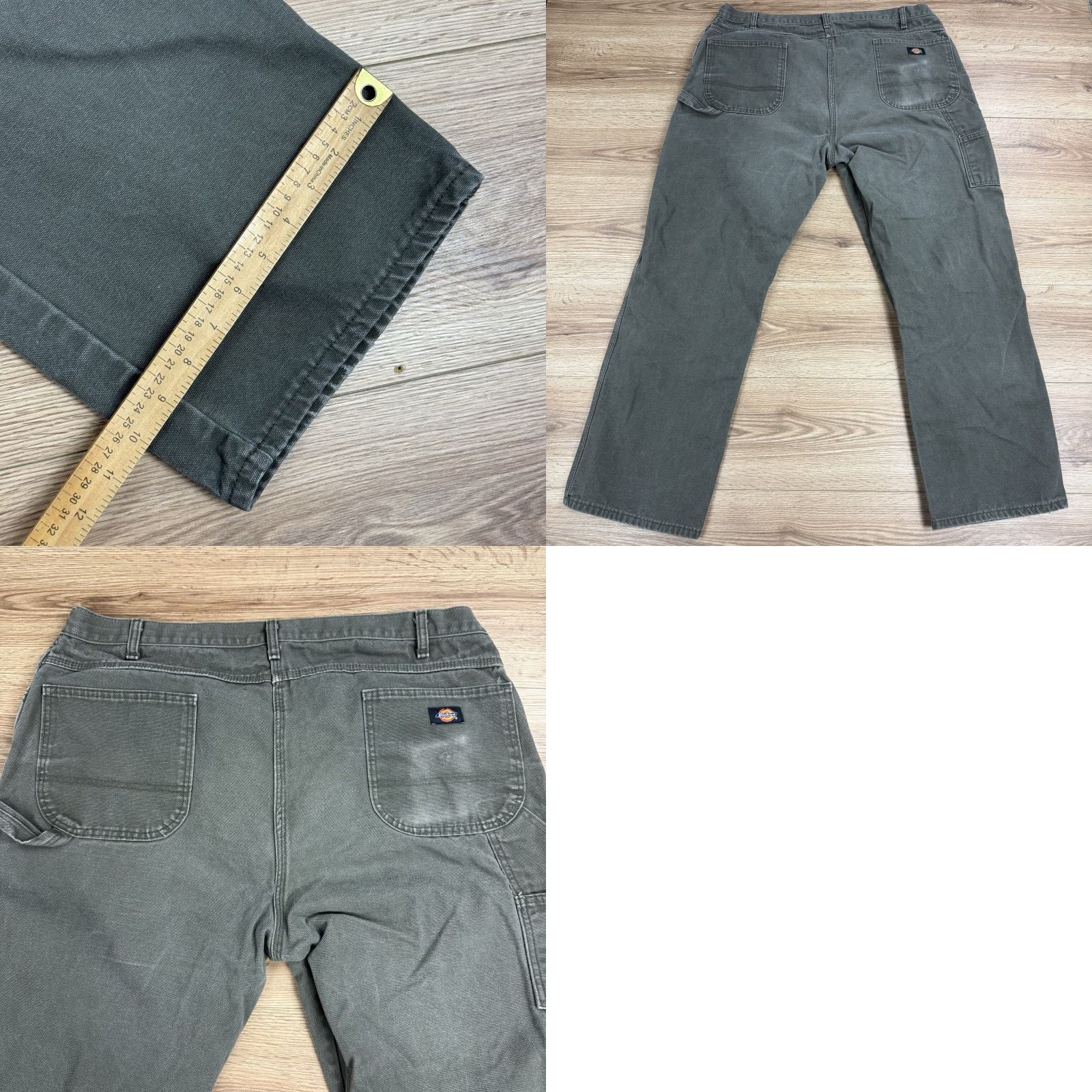 Dickies Dickies Pants Mens 44x32 Carpenter Utility Work Outdoor Canvas Green Distressed Accessories 5-Pocket Logo Zipper Button Straight Regular Cargo pocket Size US 44 / EU 60 - 8 Thumbnail