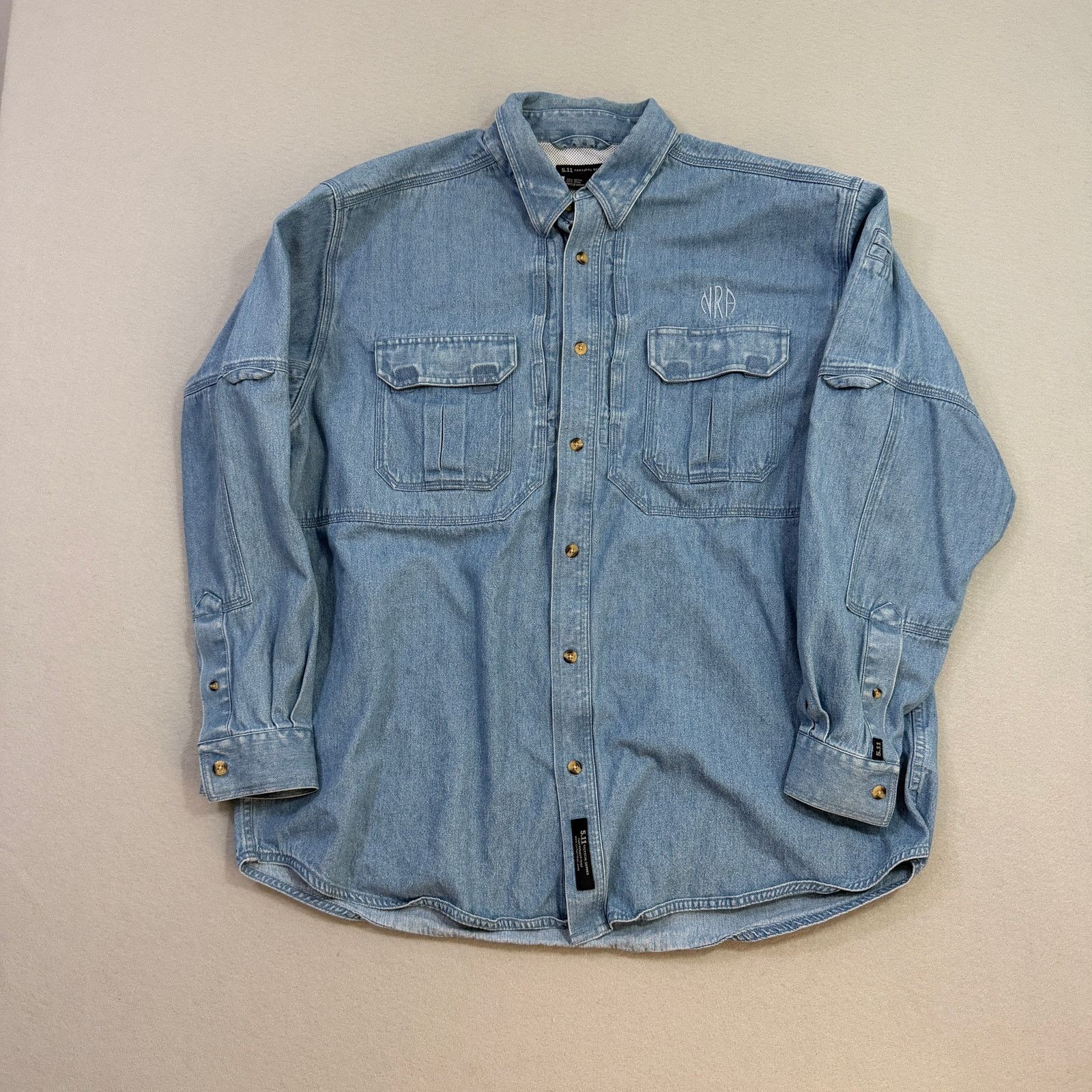 5.11 5.11 Tactical Denim Button Shirt Mens Extra Large NRA Size US XL / EU 56 / 4 - 1 Thumbnail
