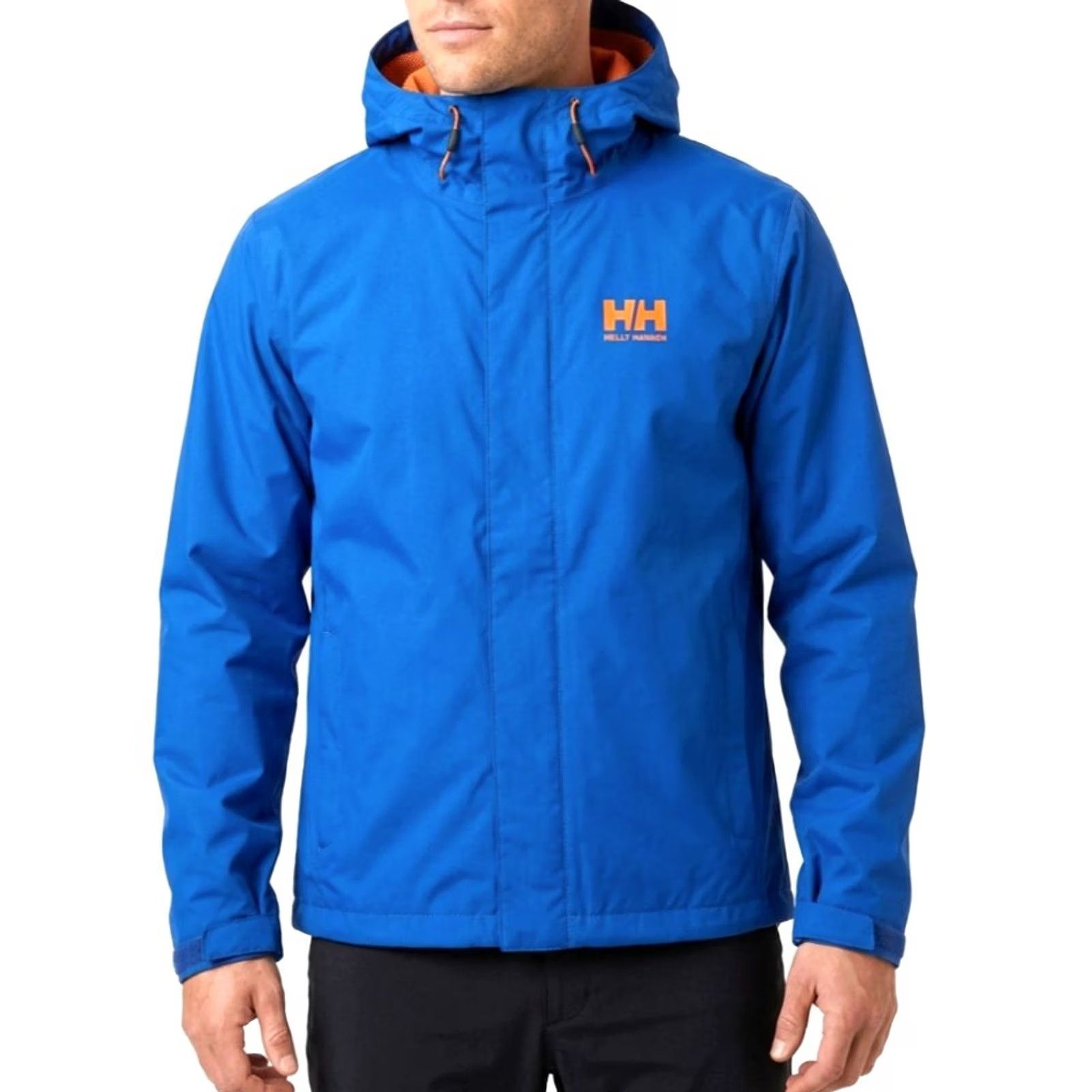Helly Hansen Helly Hansen Seven Rain Jacket Men M Hooded Waterproof MJ6542 Blue Regular Size M Jeans? Size US M / EU 48-50 / 2 - 2 Thumbnail