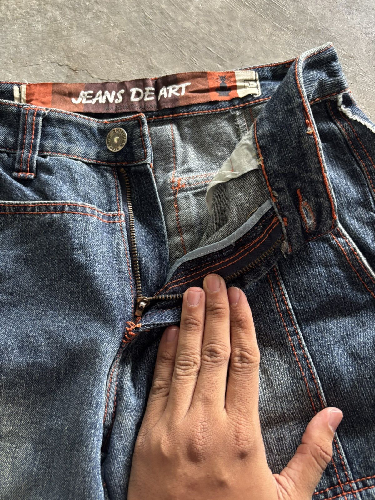 Japanese Brand vintage JEANS DE ART cargo baggy loose style jnco panelled Size US 30 / EU 46 - 4 Thumbnail
