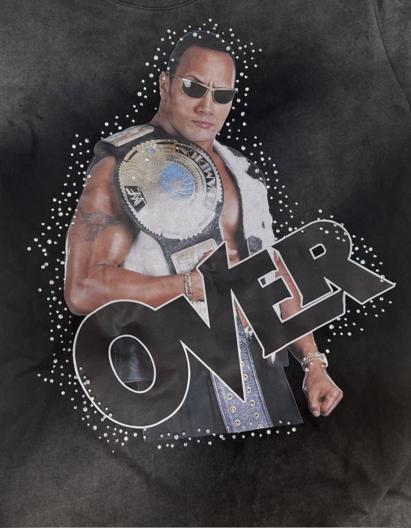 Other WWE Rock Over Rhinestone Sundried tee! Size US M / EU 48-50 / 2 - 2 Thumbnail