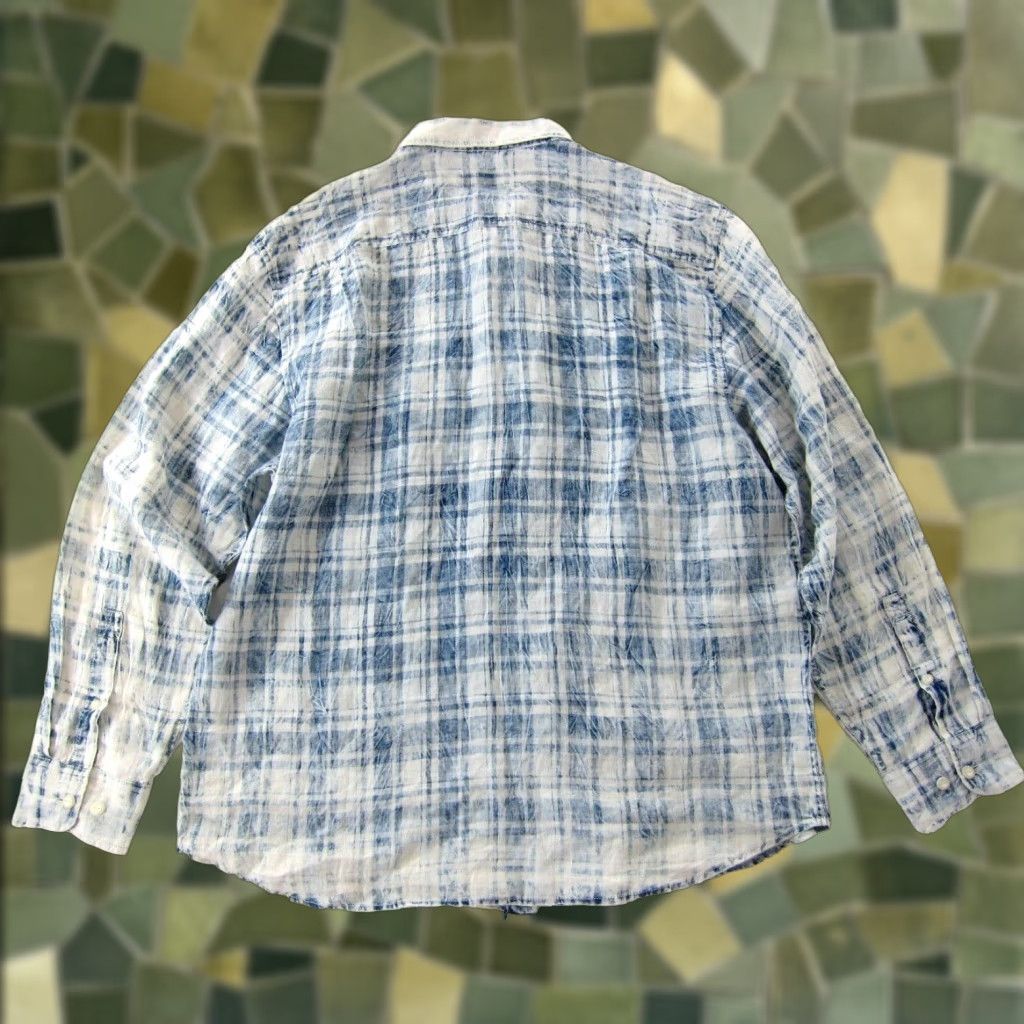 Tommy Bahama Tommy Bahama Shirt 100% Linen Blue White Plaid Long Sleeve Button Down XL Mens Shirt Size US XL / EU 56 / 4 - 1 Thumbnail