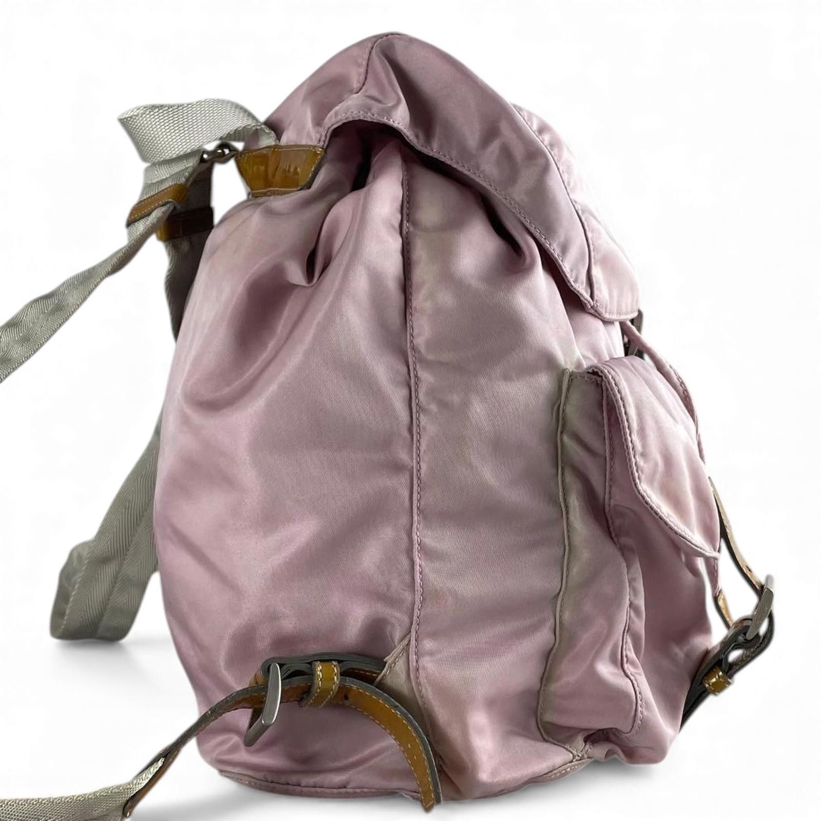 Prada Prada - Pink Nylon Backpack with Leather Straps Size ONE SIZE - 7 Thumbnail