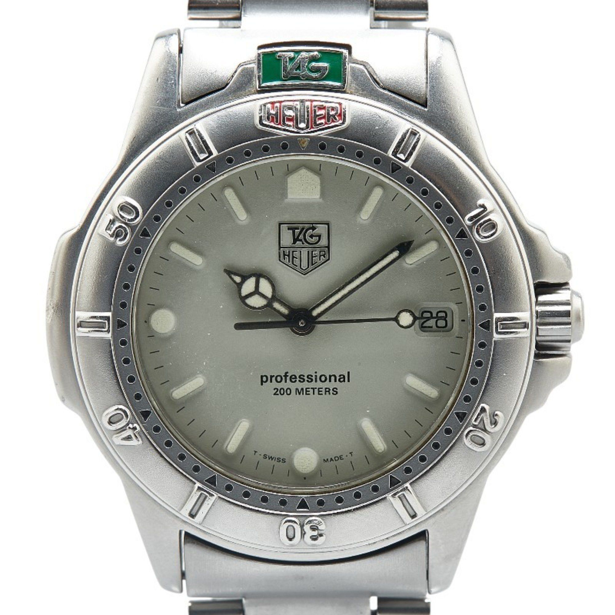 Tag Heuer 4000 Series Professional Watch 999.706K Quartz Grey Dial Stainless Steel Men's Heuer