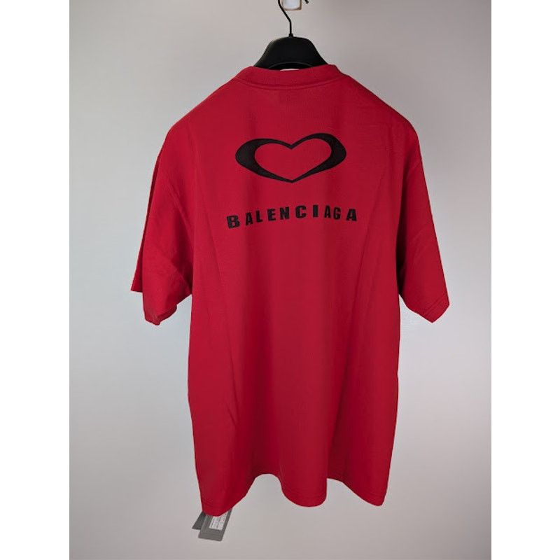 Balenciaga o1rshd1 Sweetheart Dry Jersey Medium Fit T-Shirt in Red Size US L / EU 52-54 / 3 - 10 Thumbnail