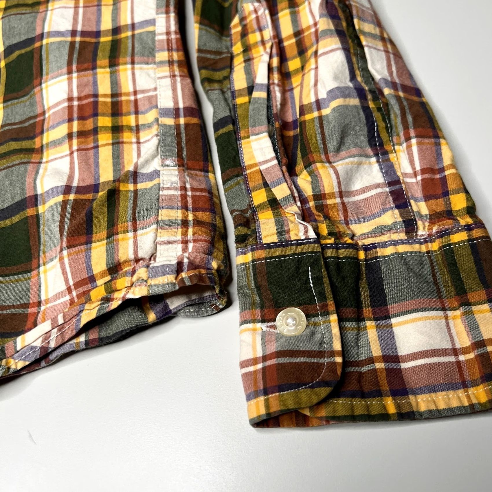 J.Crew J.CREW Tailored Shirt Mens M Yellow Green Plaid Cotton Button-Down Long Sleeve Size US M / EU 48-50 / 2 - 7 Thumbnail