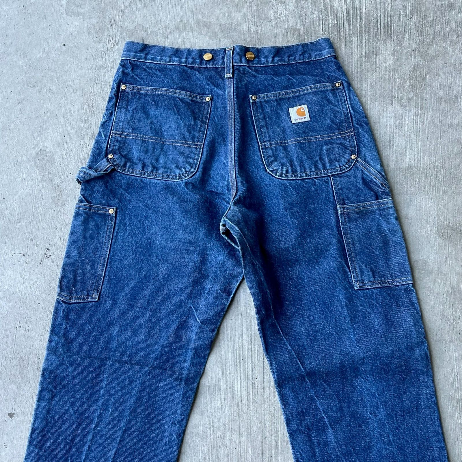 Carhartt × Vintage Carhartt denim blue jean double knee work carpenter pants Size US 31 - 6 Thumbnail