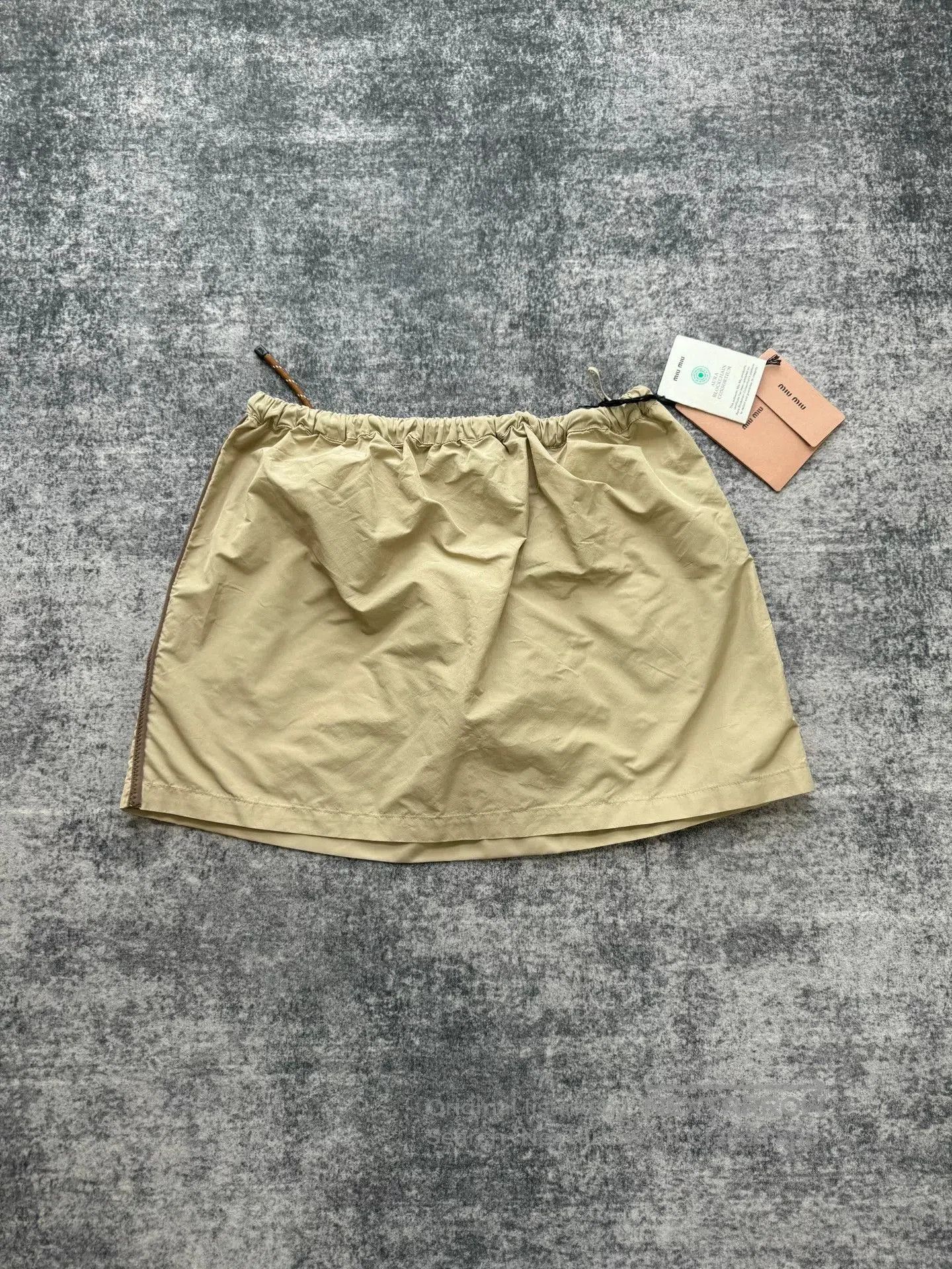 Miu Miu Miu Miu Khaki Nylon Half Skirt. Size 37" - 2 Thumbnail