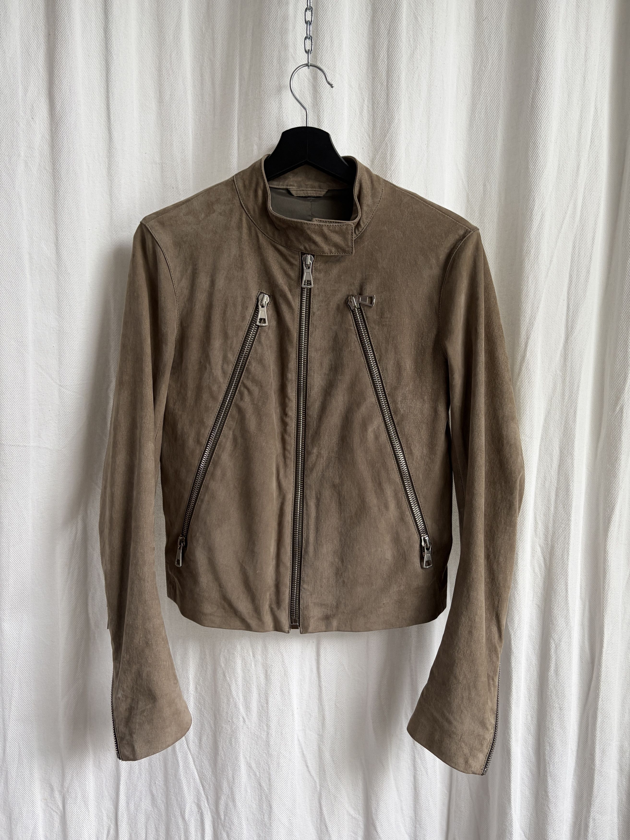 Maison Margiela AW11 Suede 5-Zip Leather Jacket Size L / US 10 / IT 46 - 1 Thumbnail