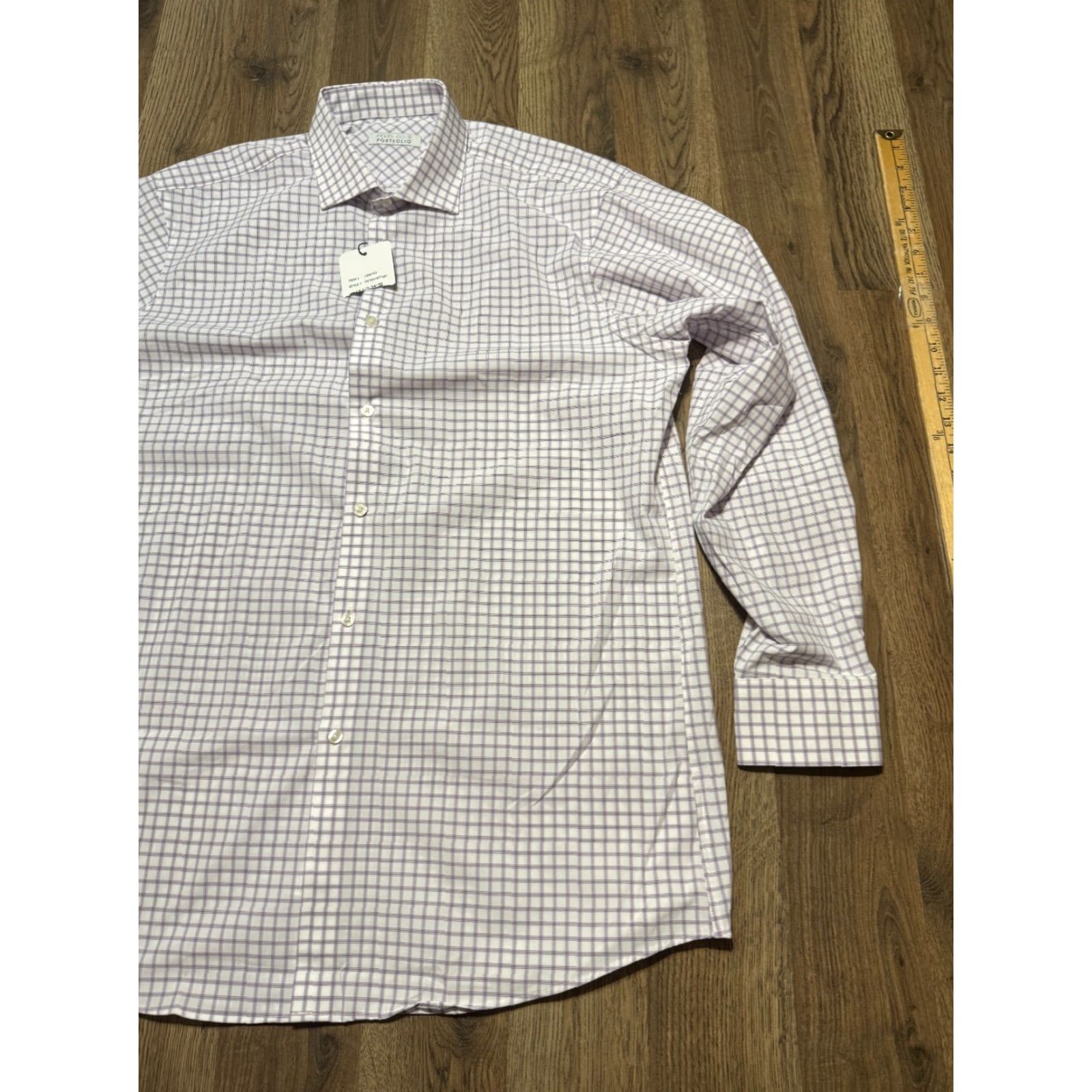 Perry Ellis Perry Ellis Portfolio Shirt Mens 16.5 34/35 White Purple Blue Button Up TRAVEL Shirt Mens - 16.5 34/35 Blue Size US M / EU 48-50 / 2 - 4 Thumbnail