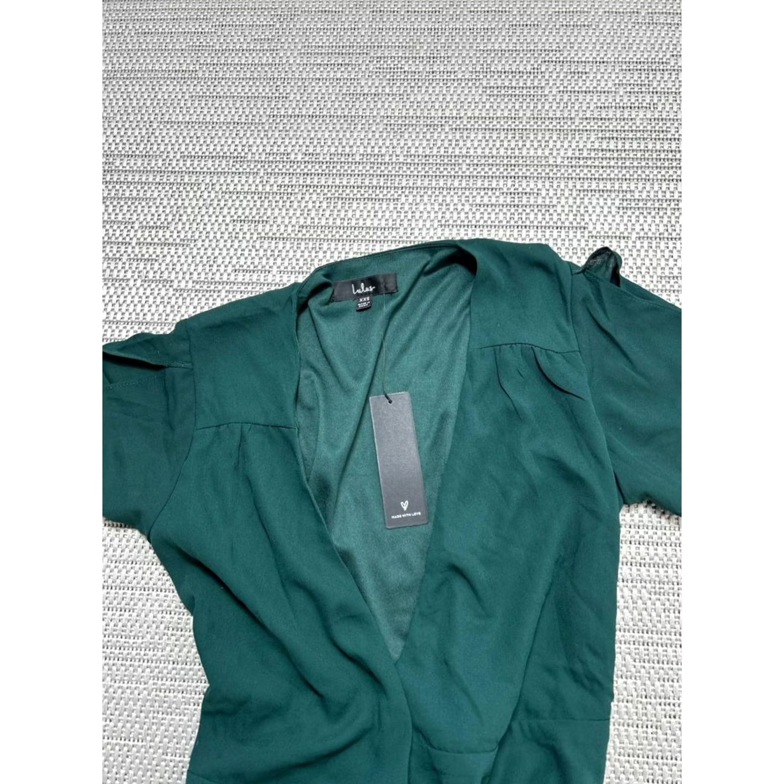 Lulus Lulus Rise To The Occasion Emerald Midi Wrap Dress Womens XXS Green Surplice New Size XXS / US 00 / IT 34 - 3 Thumbnail
