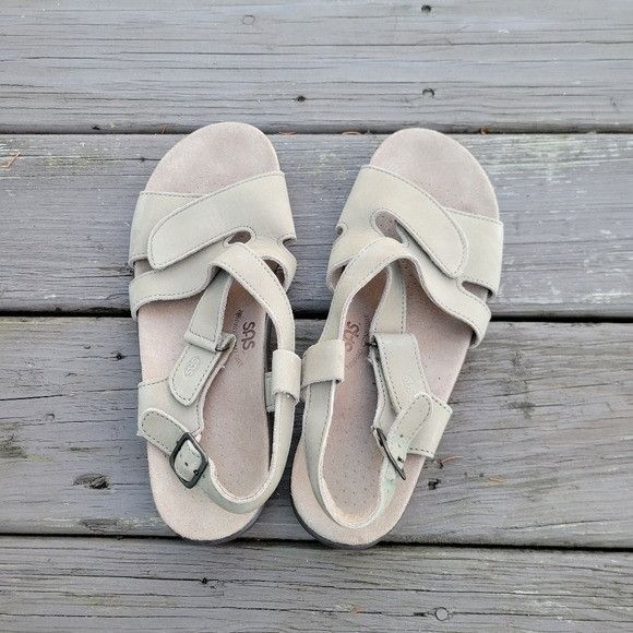 Sas Huggies Truffle Cream Wedge Strappy Comfort Vacation Bea