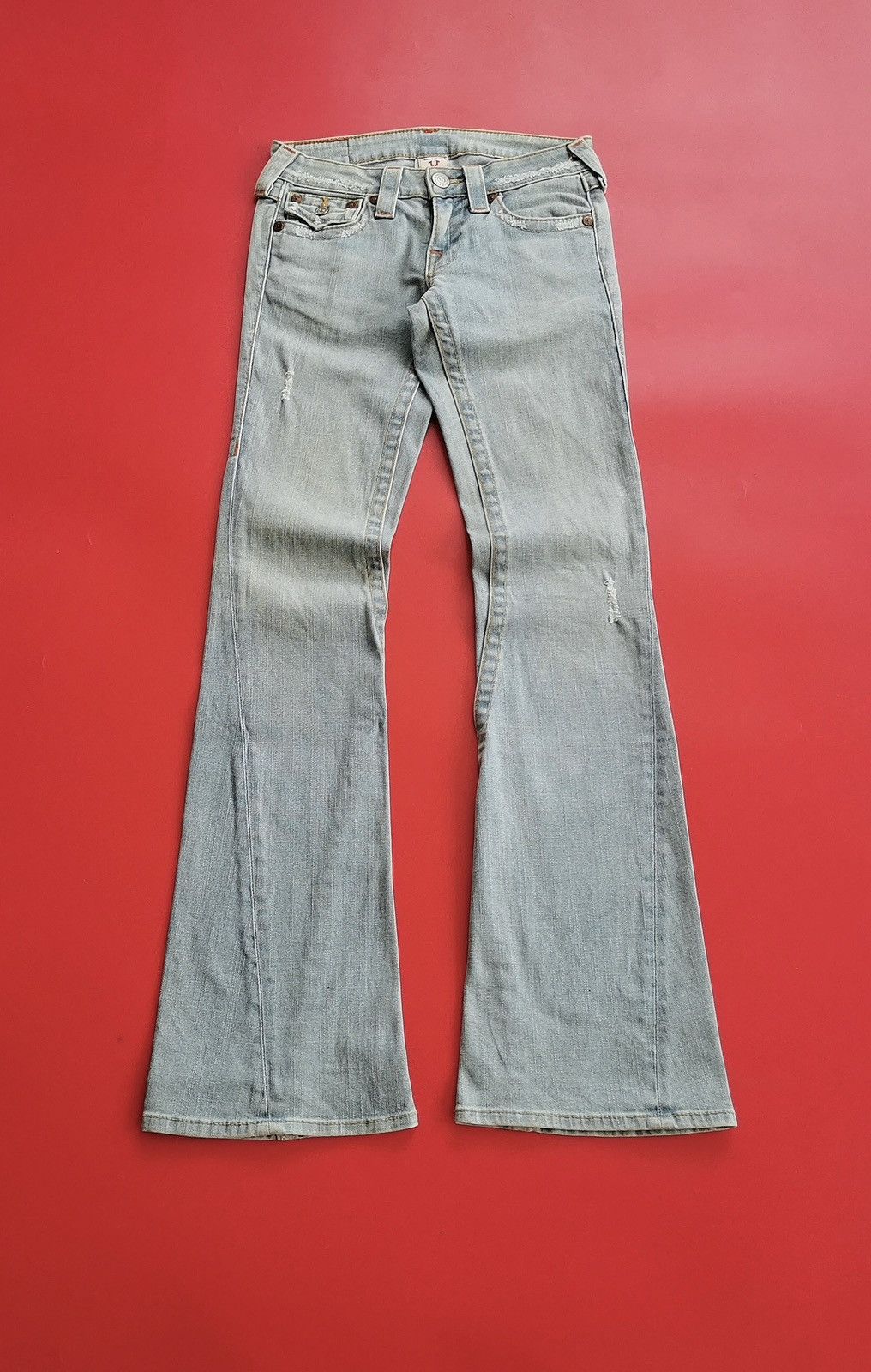 True Religion Bootcut True Religion Joey Blue Greyish Jeans Size 27" / US 4 / IT 40 - 1 Thumbnail