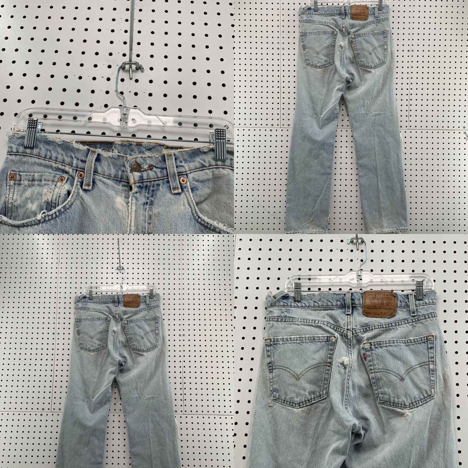 Levi's VINTAGE Levi's 505 Jeans Adult Men 31x29 Blue Distressed Straight Leg Regular Fit USA 90s Mens Size US 31 - 8 Thumbnail