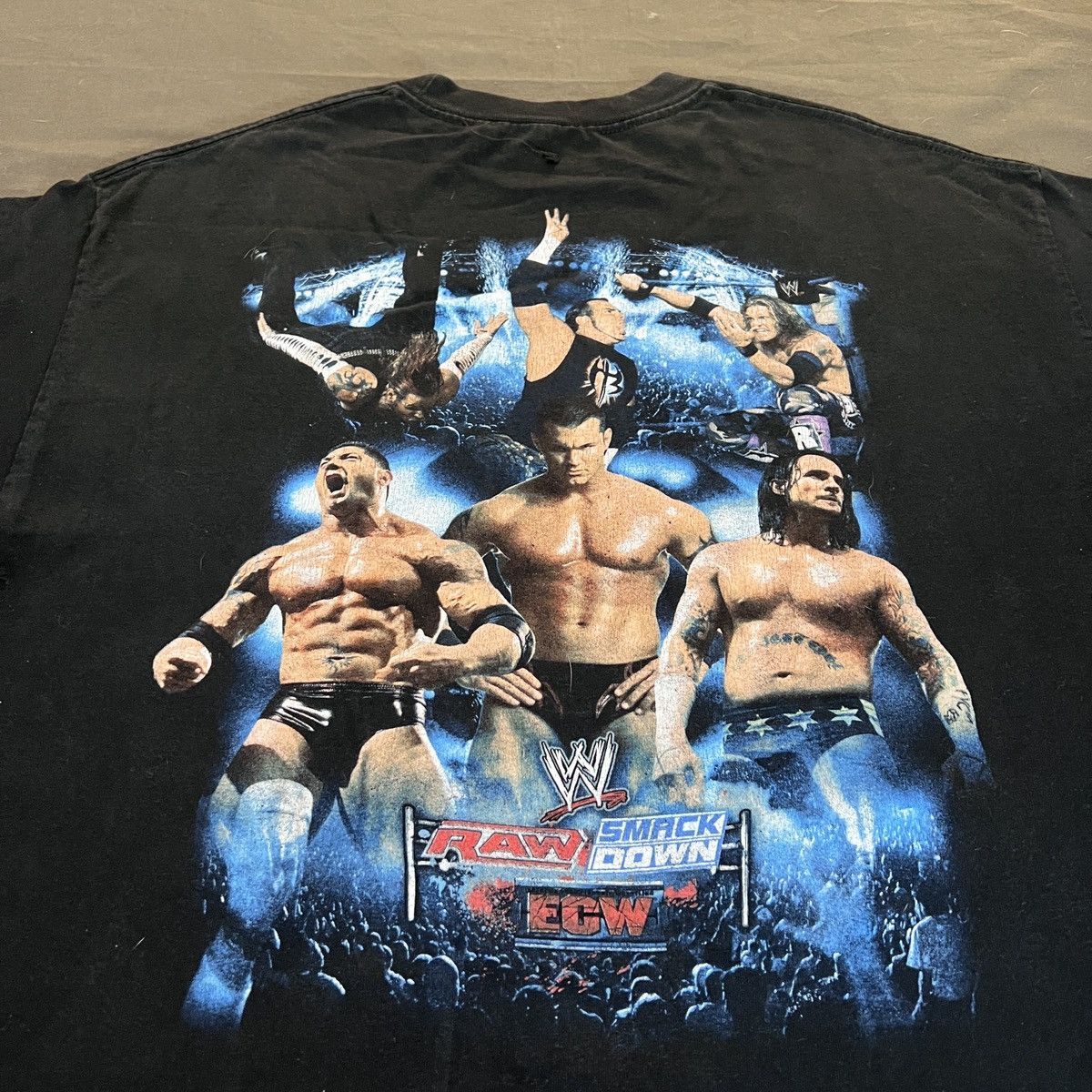 WCW/nWo × WWE × WWF Vintage Y2K Smack Down Raw Wrestling Promo Tee XL ECW Size US XL / EU 56 / 4 - 11 Thumbnail