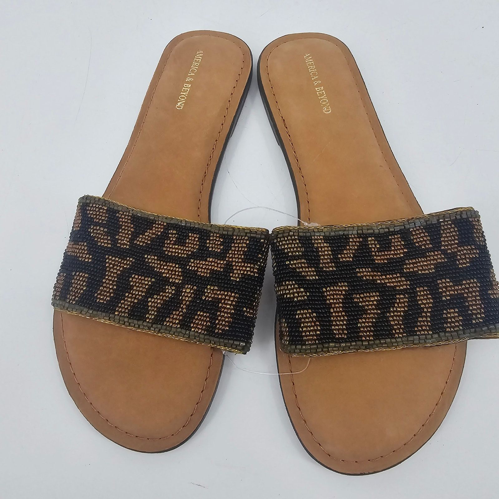 Other America & Beyond Beaded Leopard Animal Print Sandal 39 8.5 Size US 8.5 / IT 38.5 - 2 Thumbnail