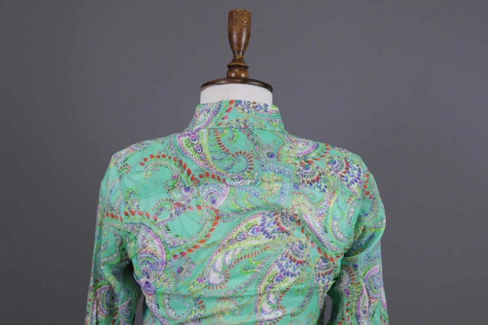 Heliot Emil Emily Van Den Bergh Green Paisley Blouse Shirt Size 36 Size M / US 6-8 / IT 42-44 - 8 Thumbnail
