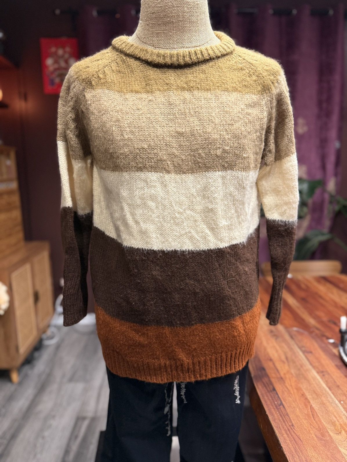 Other CHINSTUDIO Color Block Knit Sweater – Earth Tone Stripes Size M / US 6-8 / IT 42-44 - 2 Thumbnail