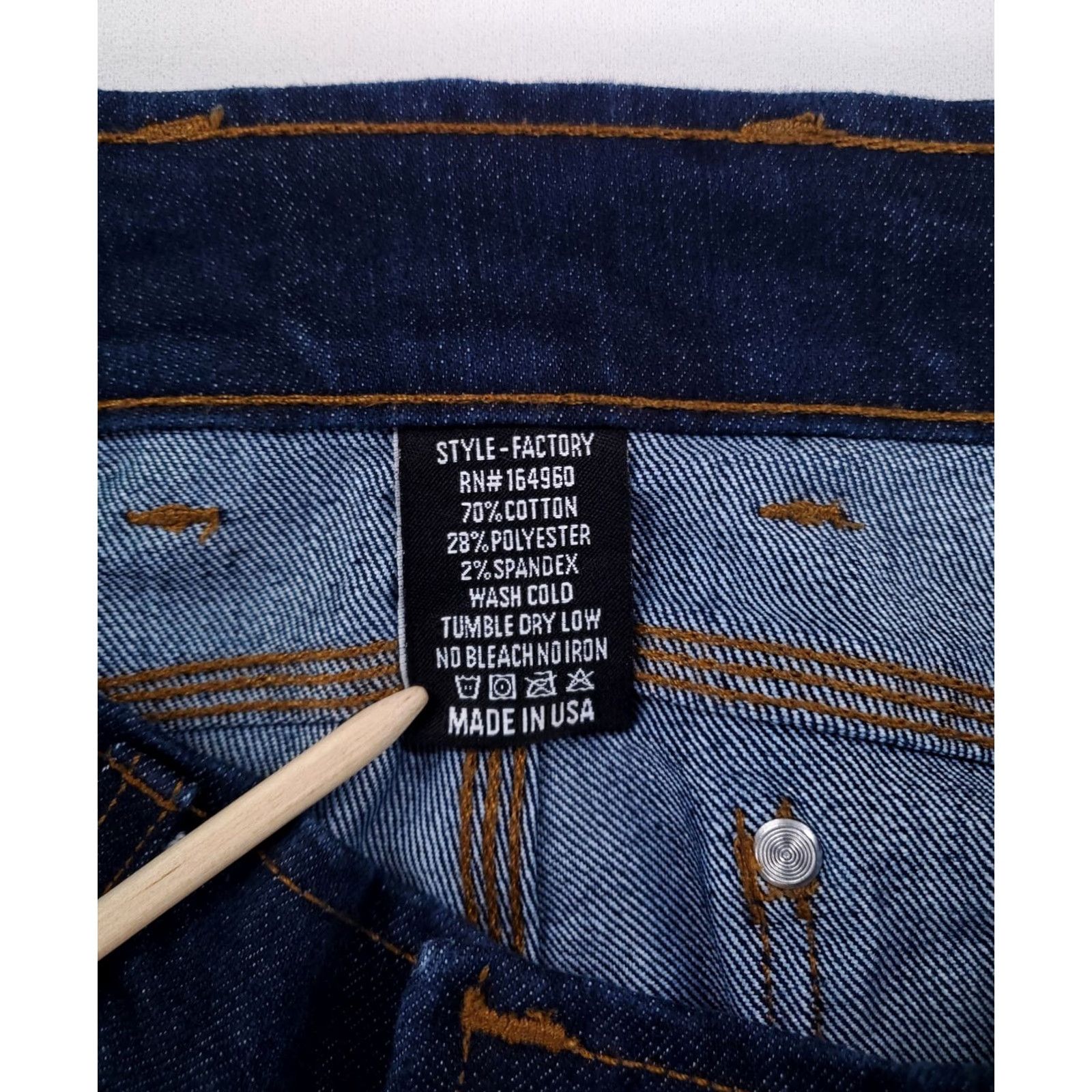 Vintage Origin Jeans Made USA Legit Fit Mens Jeans 39 x 28.5 Blue Straight Size US 39 - 3 Thumbnail