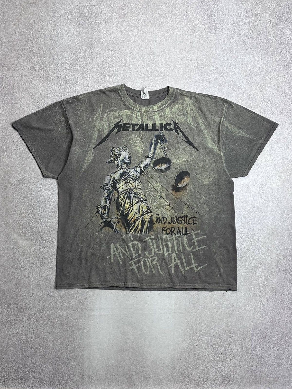 Vintage Metallica Justice All Over Print Boxy T-shirt XXL