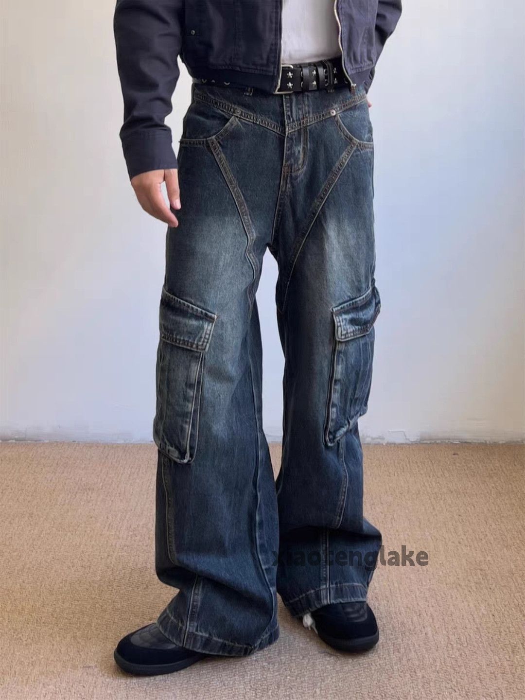 Jean zx utility faded loose baggy hiphop cargo pants Size US 28 / EU 44 - 6 Thumbnail