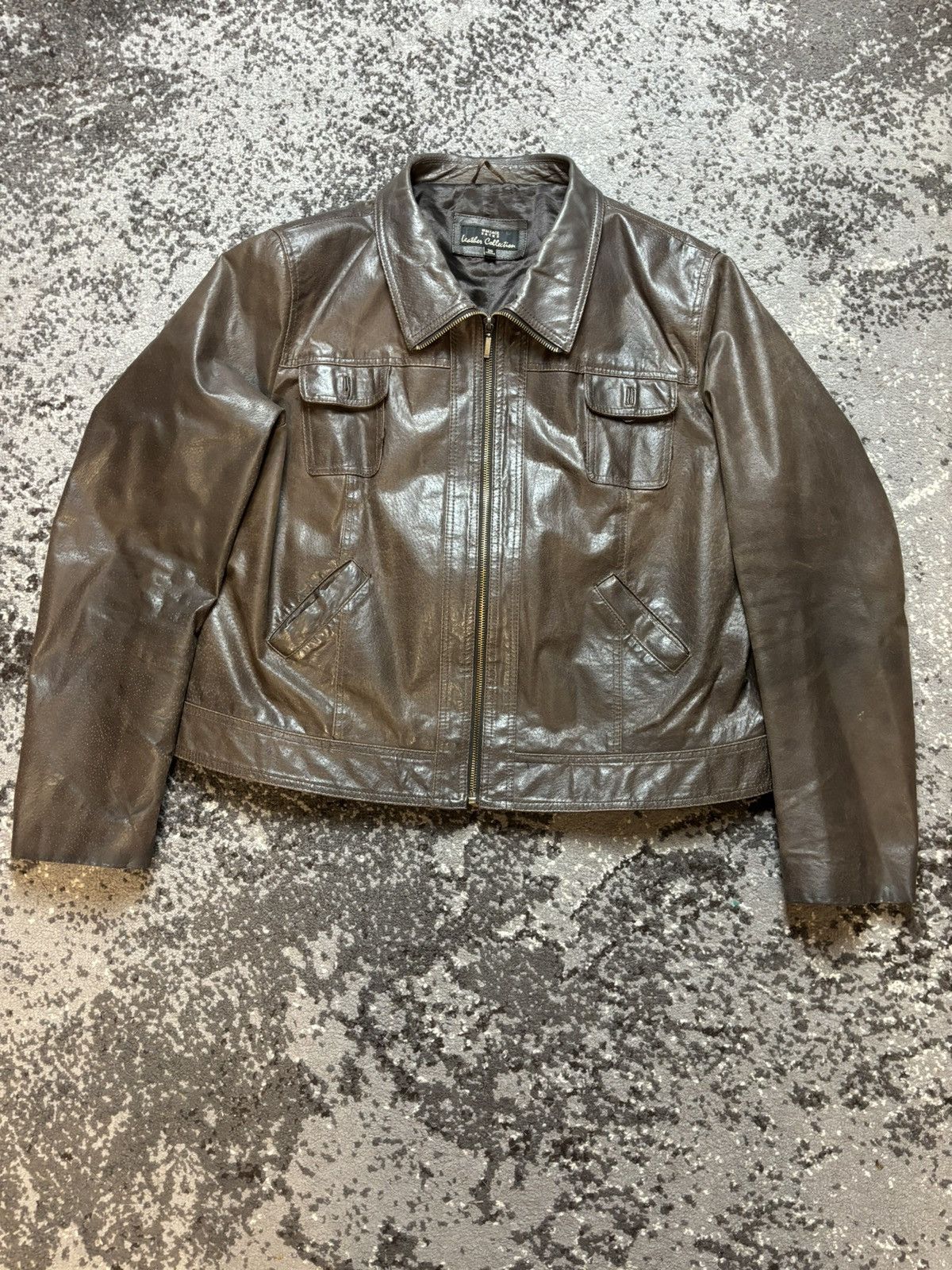 Vintage Vintage brown leather jacket Wallace sacks y2k coat Size US S / EU 44-46 / 1 - 4 Thumbnail
