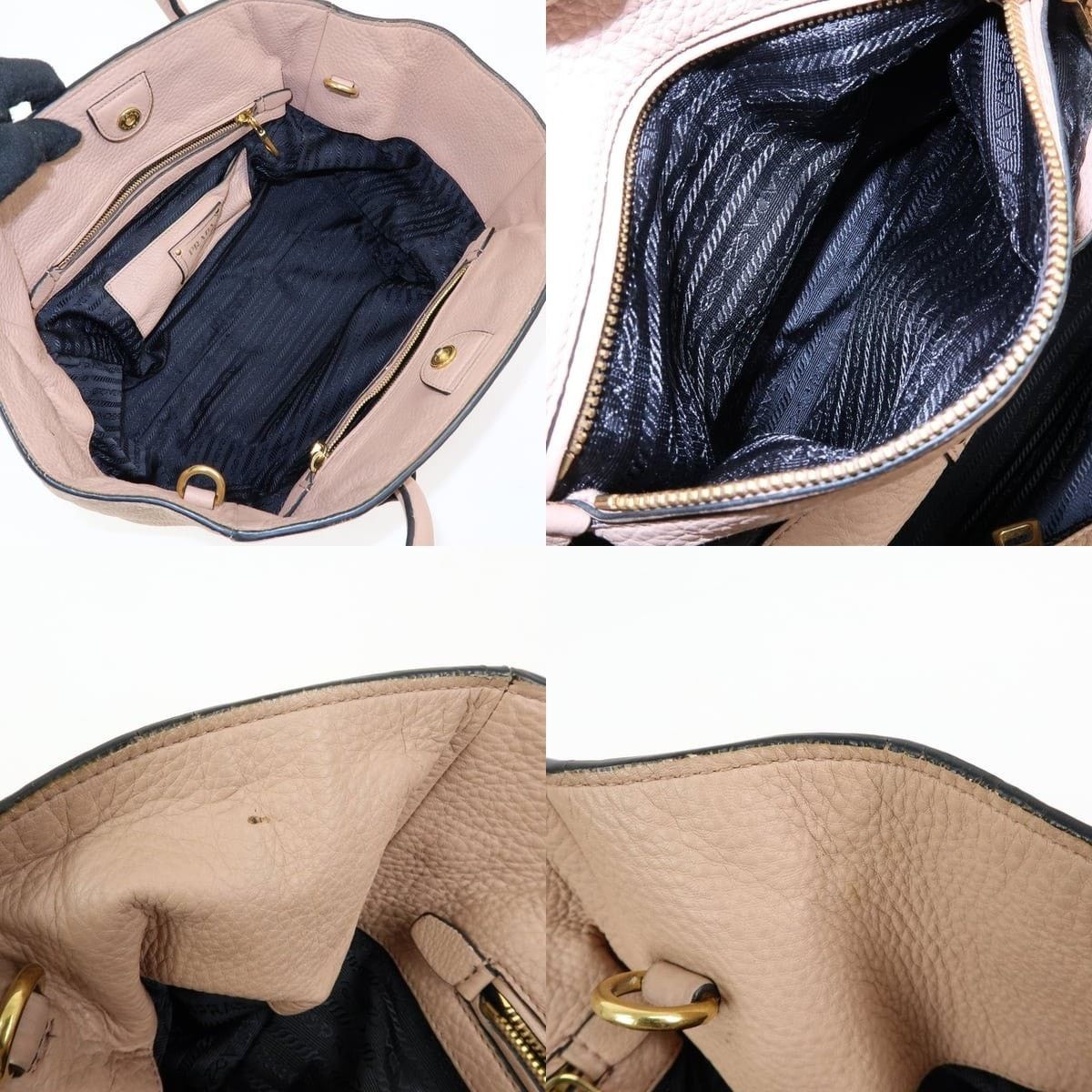 Prada Prada Vitello Daino Tote Beige Size ONE SIZE - 7 Thumbnail