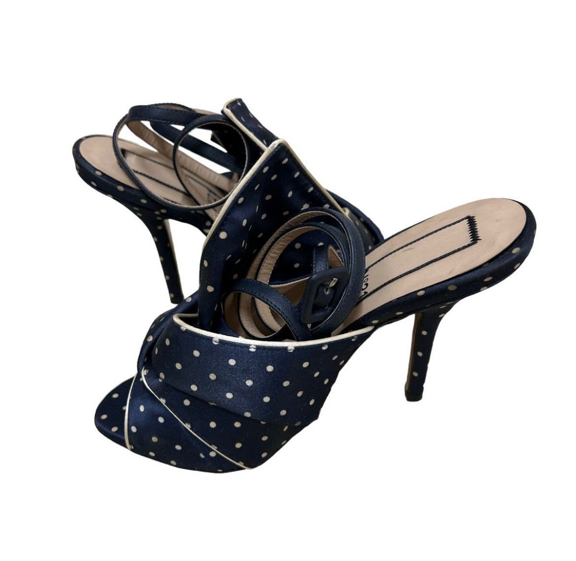 N21 N21 navy and white polka dots heels Size US 5 / IT 35 - 3 Thumbnail