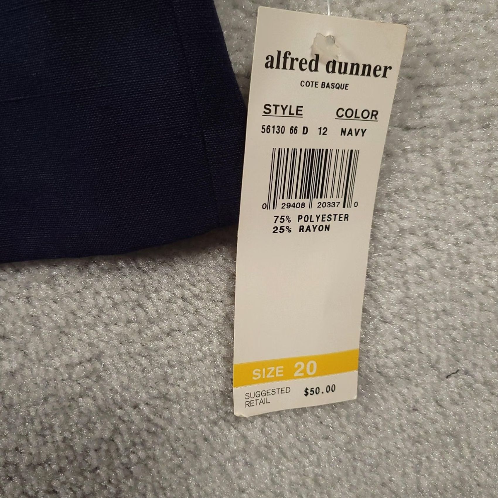 Vintage VINTAGE Alfred Dunner Cardigan Sweater Womens 20 Navy V Neck Button Pockets Made in USA Size 3XL / US 20-22 - 4 Thumbnail