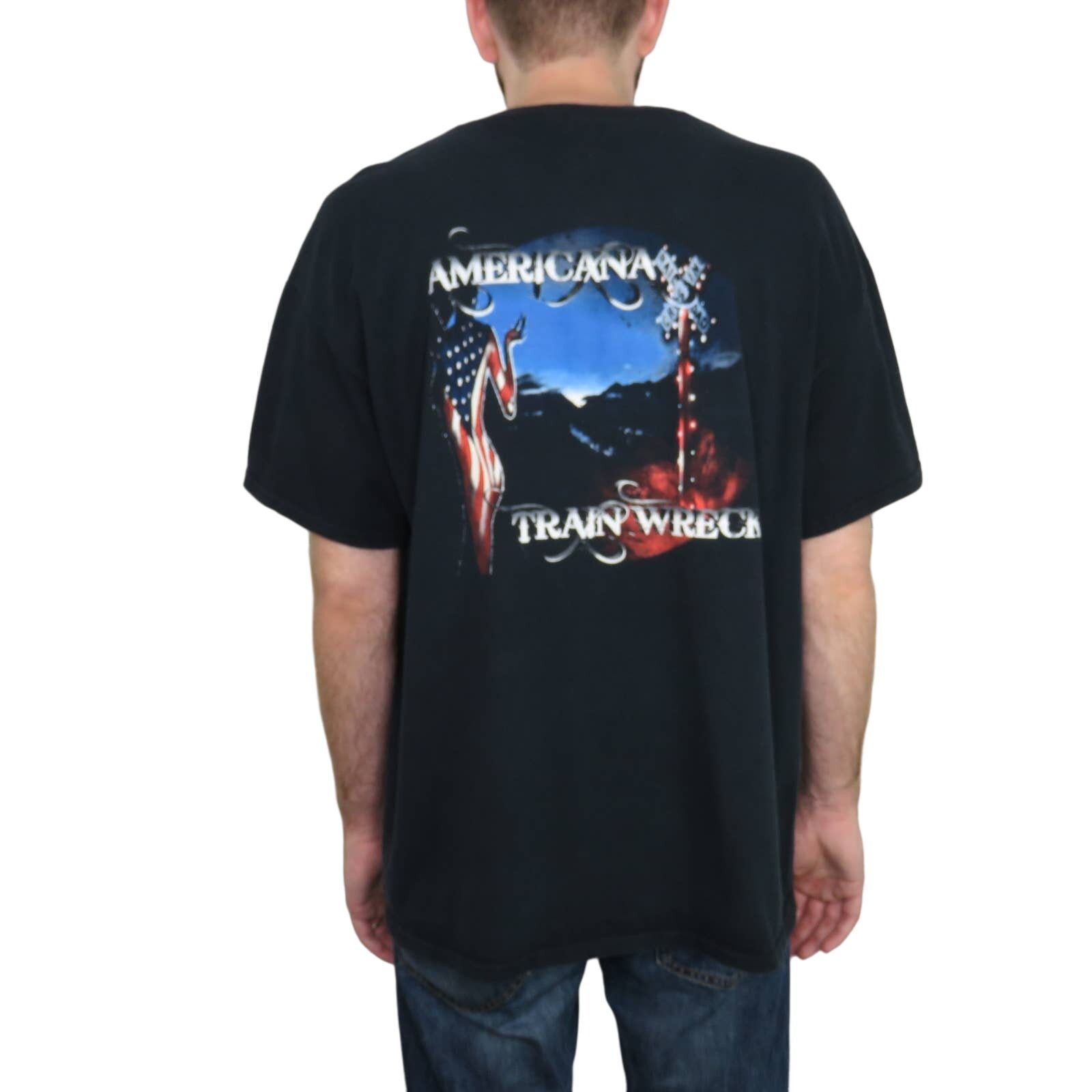 Vintage Americana Train Wreck Black Graphic Band Tee T-Shirt XL Size US XL / EU 56 / 4 - 1 Thumbnail