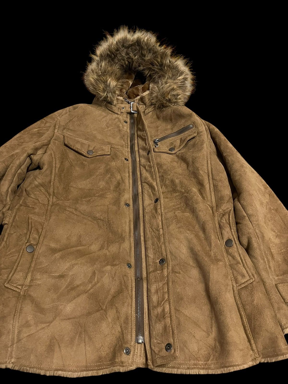 Hysteric Glamour × Japanese Brand Taka Q Brown Fur Hooded Jacket Size US L / EU 52-54 / 3 - 9 Thumbnail