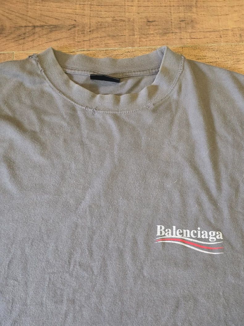 Balenciaga Balenciaga Smoky Grey Cola Wave Short Sleeve T-shirt Size US M / EU 48-50 / 2 - 2 Thumbnail