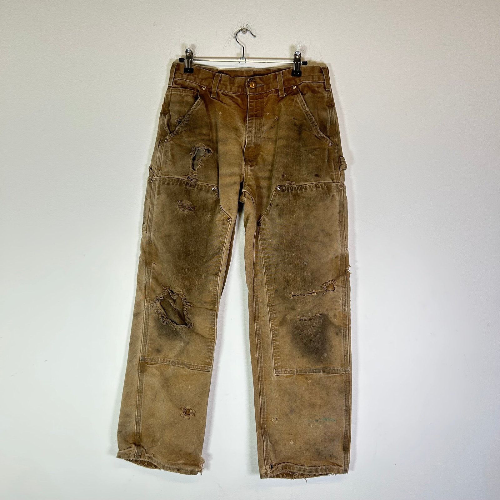 Carhartt Carhartt Tan Thrashed Double Knee Carpenter Pants 002 Size US 29 - 1 Thumbnail
