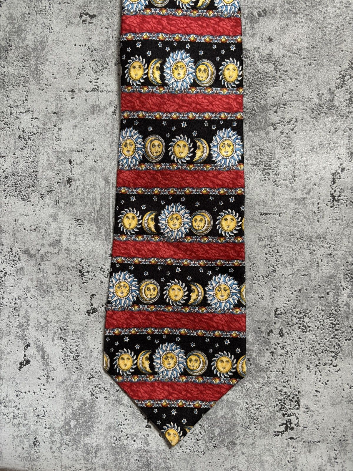 Designer Vintage ALPI Silk Tie Sun Retro Size ONE SIZE - 2 Thumbnail