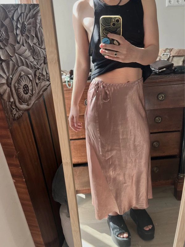 Ann Demeulemeester Ann Demeulemeester Skirt Slip Maxi Long Silk Dress EX0159 Size 32" / US 10 / IT 46 - 1 Thumbnail