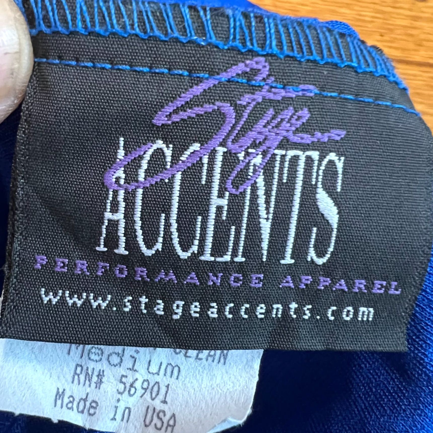 Vintage Stage Accents Blue Long Sleeve Glitter Top Womens M Blouse Round Neck Beaded Pullover Casual / Party / Workwear Size M / US 6-8 / IT 42-44 - 7 Thumbnail
