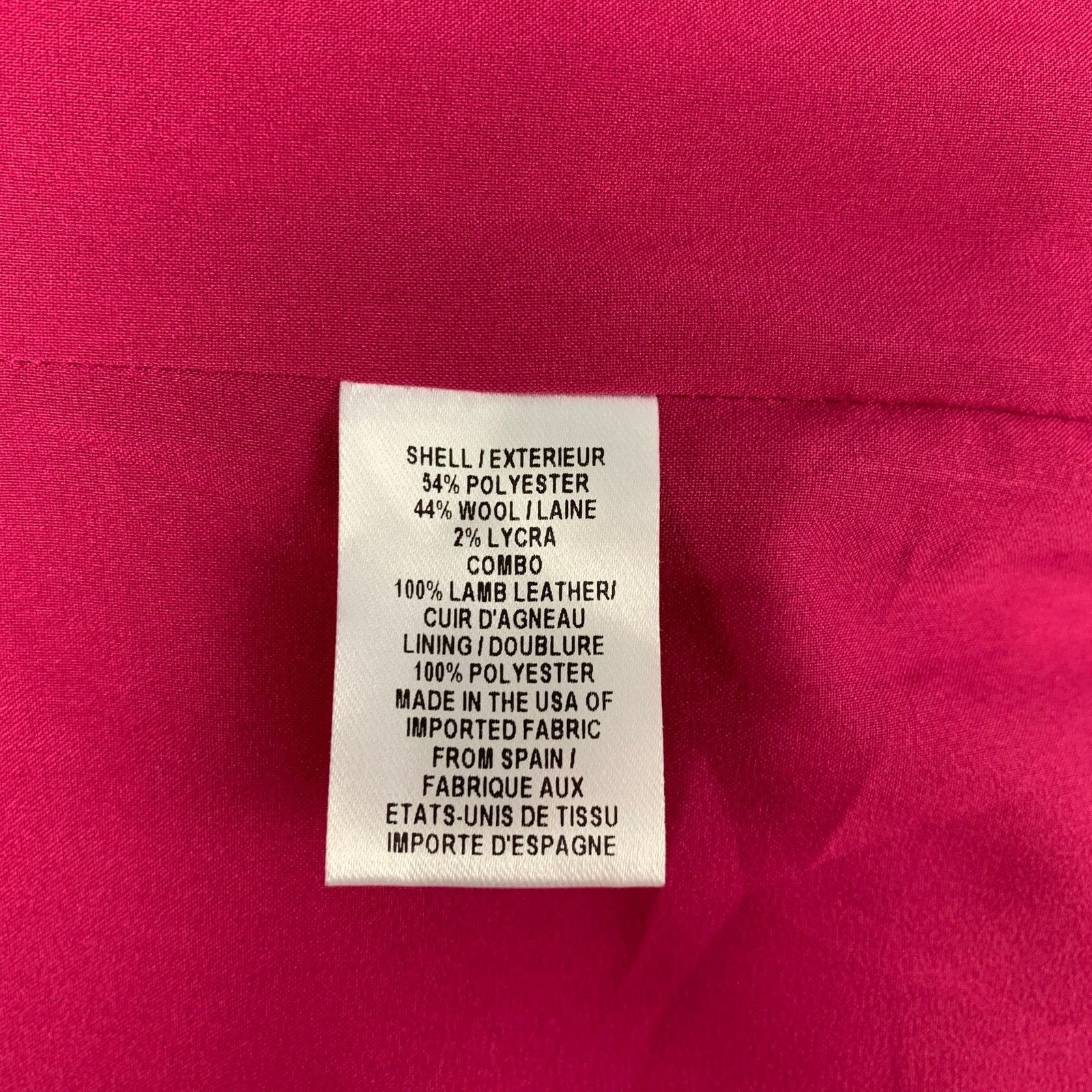 MILLY MILLY Size 0 Fuchsia Black Polyester Wool Jacket Blazer Size XS / US 0-2 / IT 36-38 - 5 Thumbnail