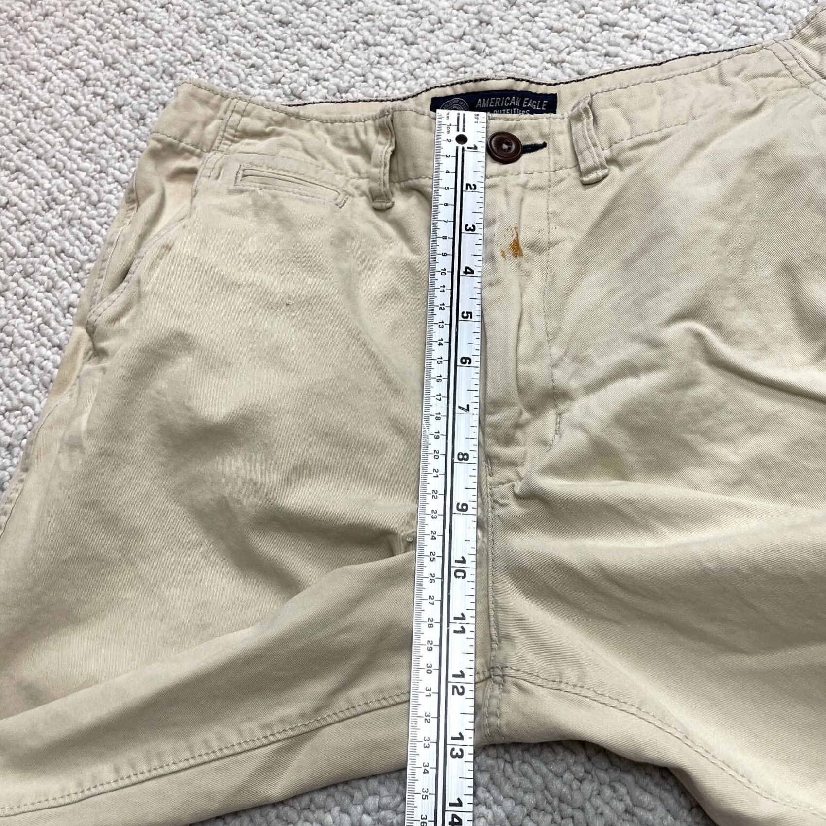 American Eagle Outfitters American Eagle Longboard Chino Shorts Mens 31 Light Beige Khaki 11" Inseam Solid Size US 31 - 4 Thumbnail