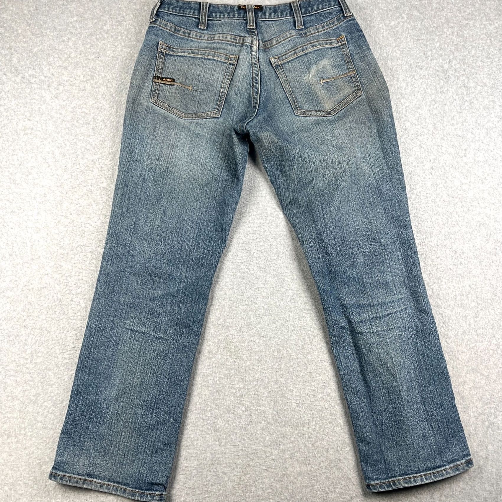 Ariat Ariat Rebar M5 Straight Jeans Stretch Denim 33x32 Mens Blue Western Pants Size US 33 - 2 Thumbnail