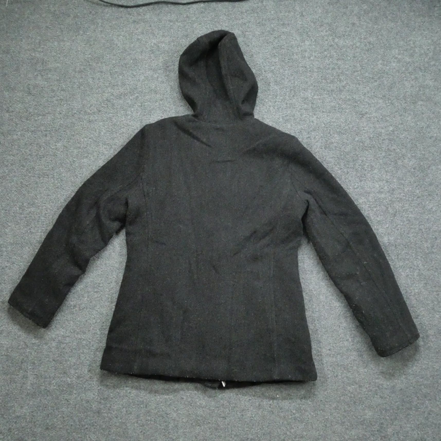 Gap VINTAGE Gap Jacket Womens S Grey Wool Blend Hooded Full Zip Y2K Jacket Size S / US 4 / IT 40 - 7 Thumbnail